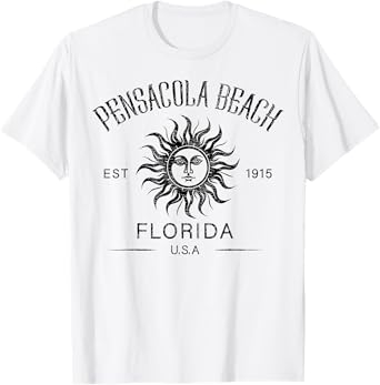 Summer Vacation Est 1915 FL Florida Pensacola Beach Vintage T-Shirt