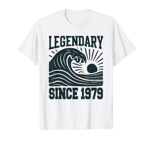 Legendary Since 1979 Birthday Vintage Retro Wave Sun T-Shirt