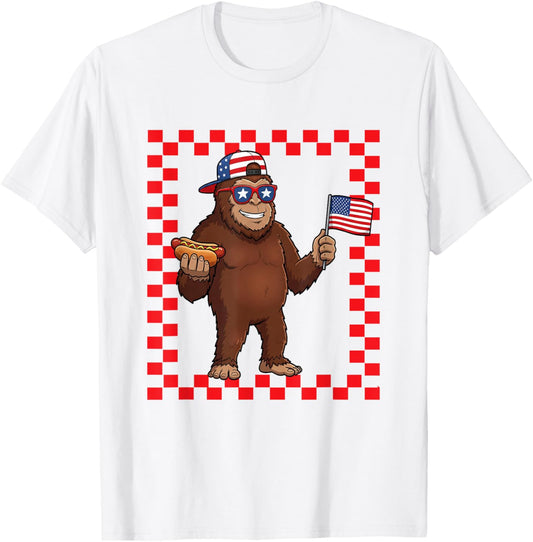 Bigfoot 4th Of July Toddler American Flag Patriotic Boy T-Shirt