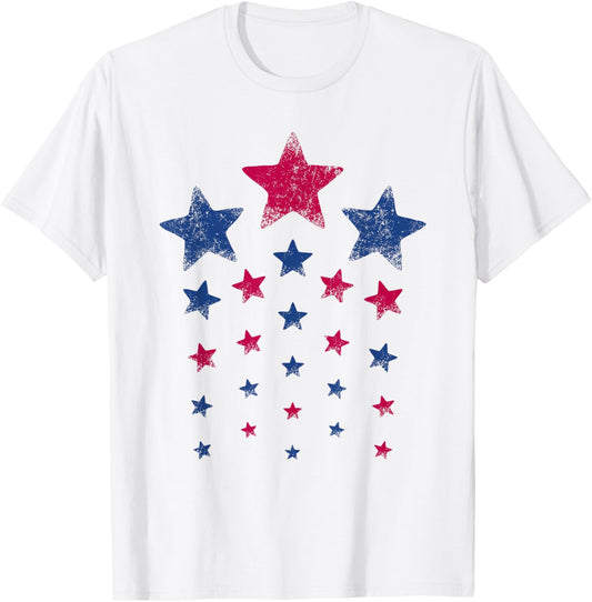 4th of July Women Men Kids Cute USA Patriotic Stars T-Shirt