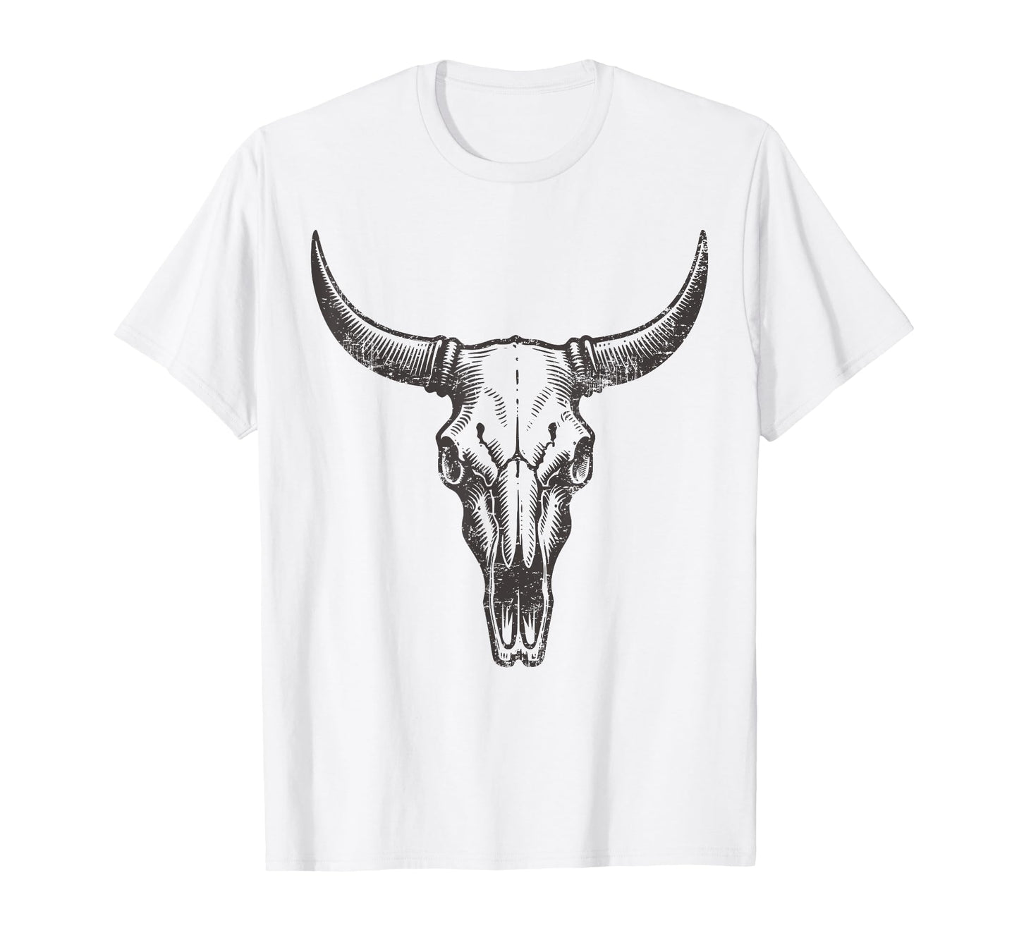 Vintage Western Cow Skull Rustic Country Men Women Graphic T-Shirt