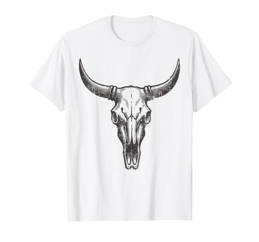 Vintage Western Cow Skull Rustic Country Men Women Graphic T-Shirt