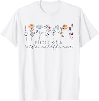 Funny Sister Of The Little Wildflower Boho Family Birthday T-Shirt