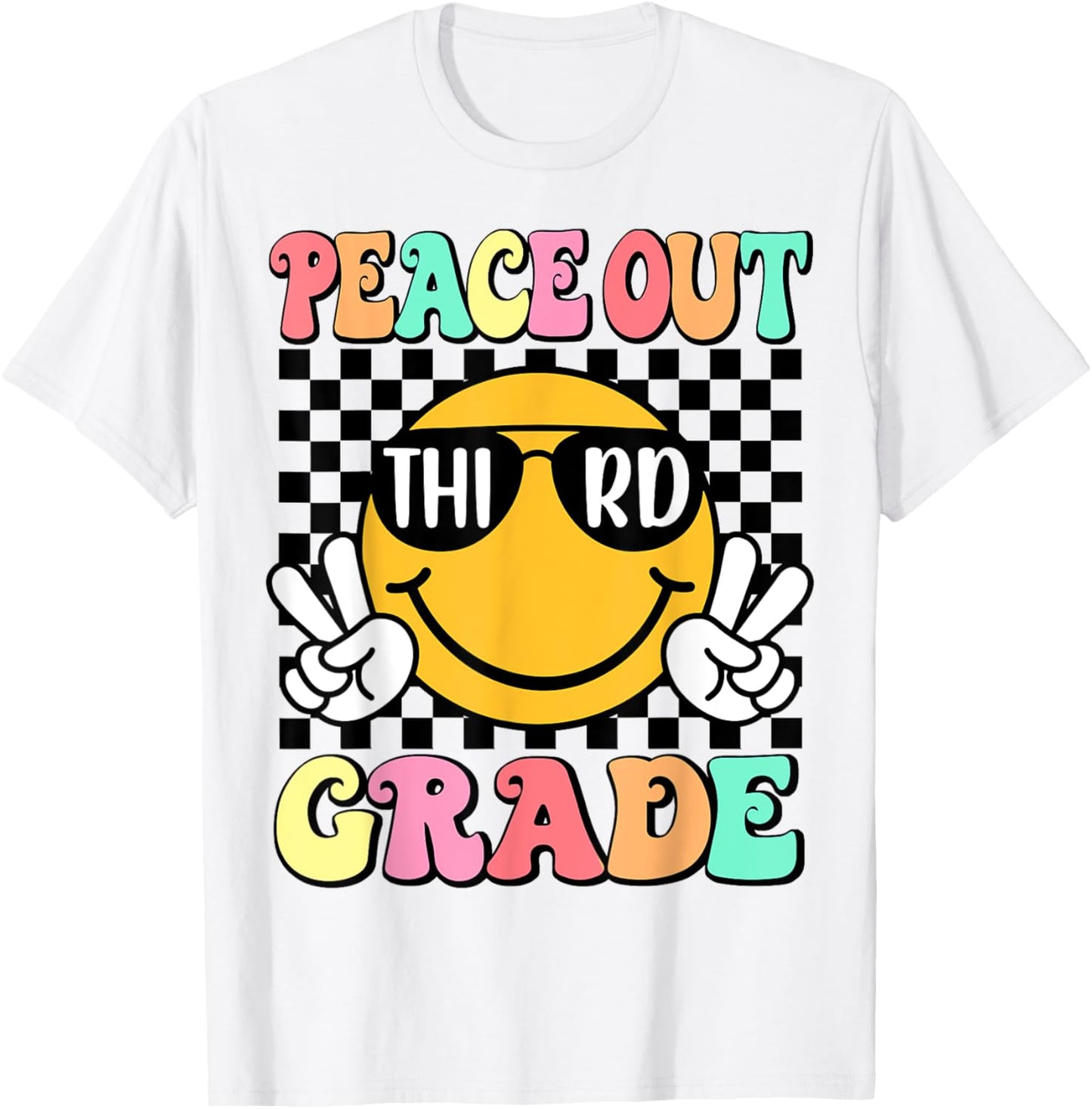 Peace Out 3rd Grade Groovy Students Kids Last Day Of School T-shirt by TeeBrew