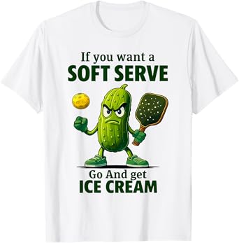 Pickleball Pickle, Soft Serve Ice Cream, Funny Pickleball T-Shirt
