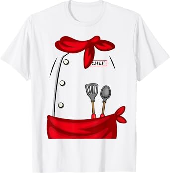 Funny Chef Uniform Cosplay DIY Costume Happy Halloween Day T-Shirt