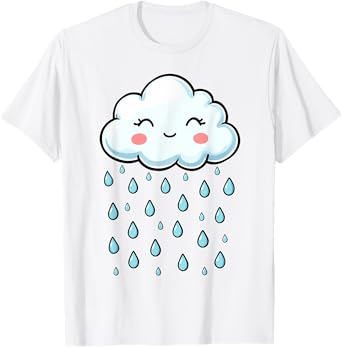 White Cloud Rain Drop Costume Christmas Halloween T-Shirt