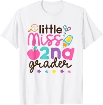 Little Miss 2nd Grade First Day of Second Grade Cute Girls T-Shirt