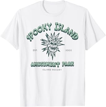 Spooky Island Retro Halloween Skull 90s Halloween Summerween T-Shirt
