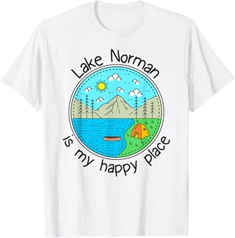 Fishing Boating Camping - My Happy Place Lake Norman T-Shirt