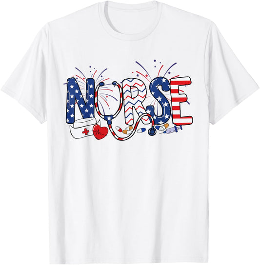 Patriotic Nurse 4th Of July Registered Nurse Crew Nurse Life T-Shirt