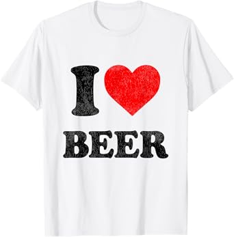 I Love Beer Tee I Heart Beer Alcohol Funny Drinking T-Shirt