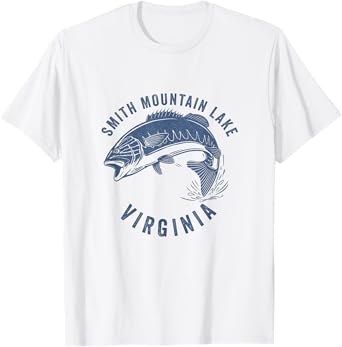Smith Mountain Lake Virginia Bass Fishing Fisherman T-Shirt