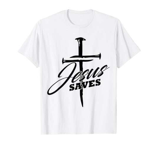 Jesus Saves Christian Cross God Faith Bible Pray T-Shirt