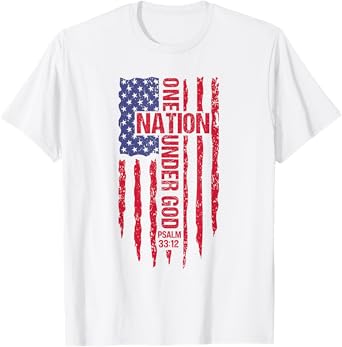 One Nation Under God American Flag Patriotic Christian T-Shirt