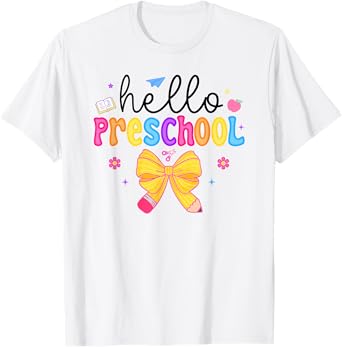 Hello Preschool Coquette Bow Teacher Girls Kids Team PreK T-Shirt