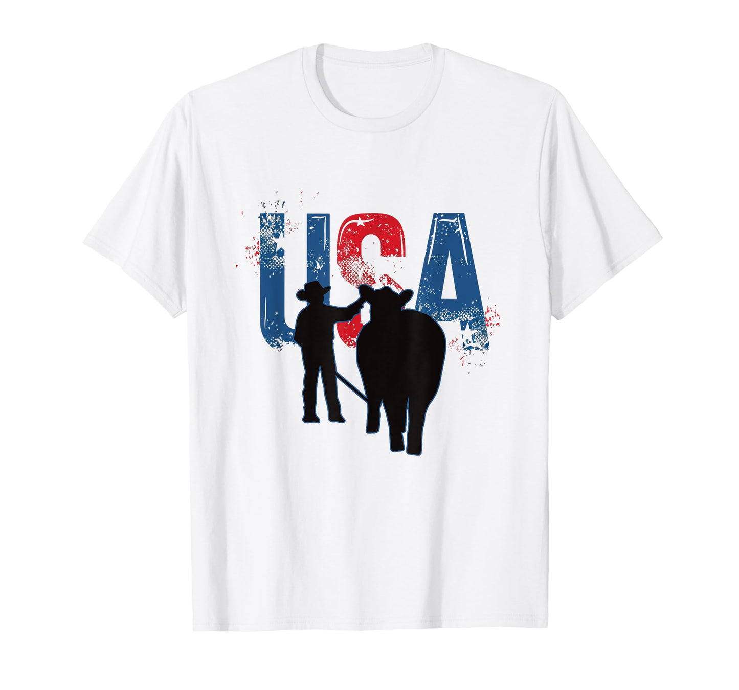 STOCK SHOW KID - Patriotic American USA Flag Farming T-Shirt