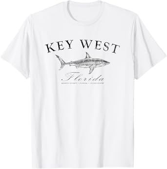 Key West Shark Tee for Fishing Boating Diving and Captains T-Shirt