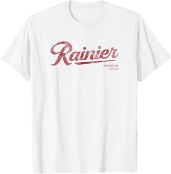 Rainier Beer Mountain Fresh Logo - Authentic Vintage Look T-Shirt
