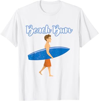 Summer Vacation Beach Bum Love Ocean Surfer Boy Surfing T-Shirt