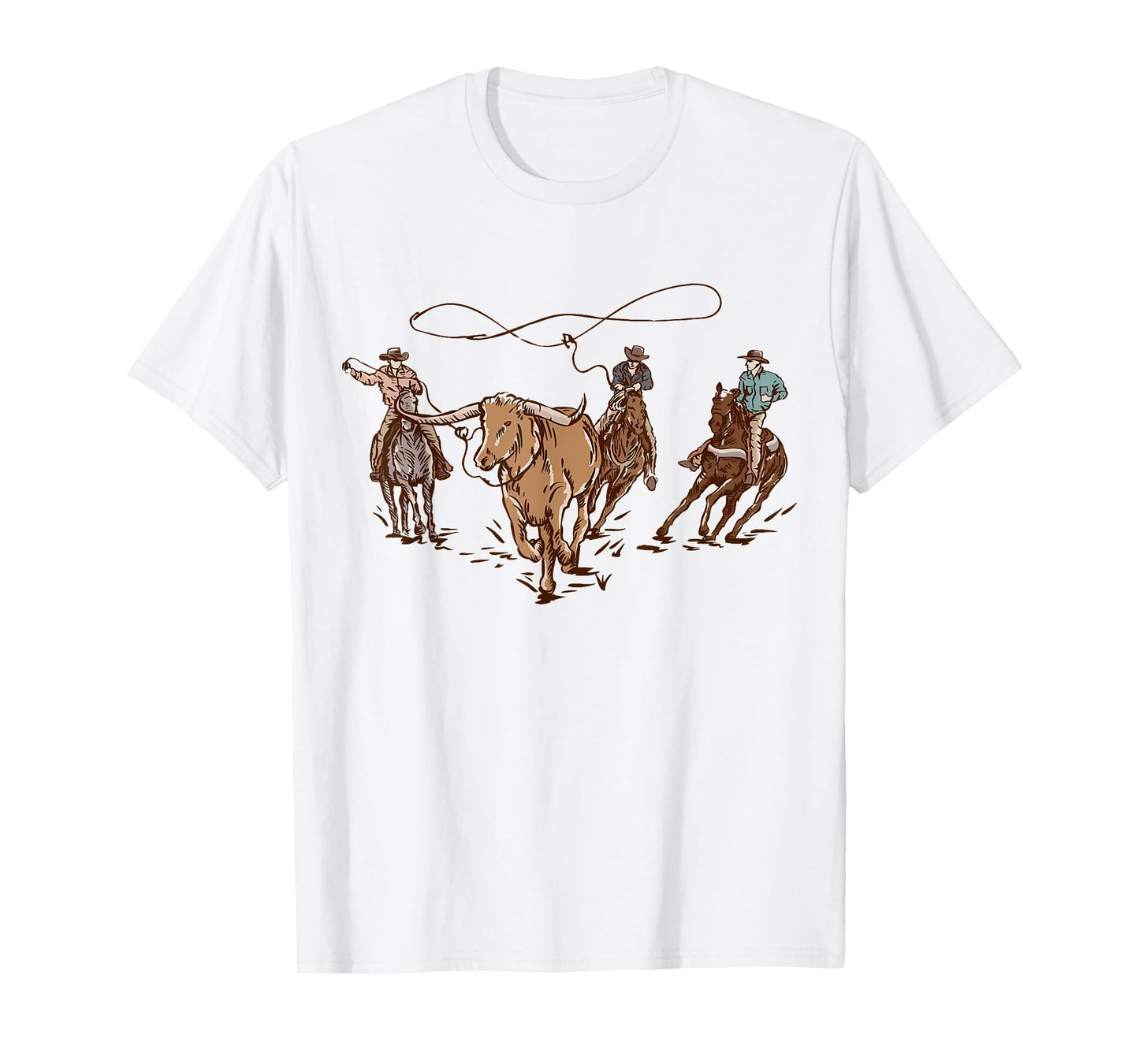 Vintage Cowboy Rodeo Bull Roping Western Country Ranching T-Shirt