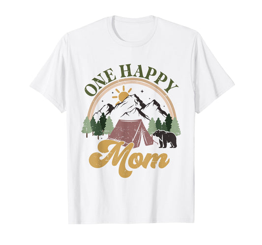 Cute One Happy Camper Birthday Decorations One Happy Mom T-Shirt