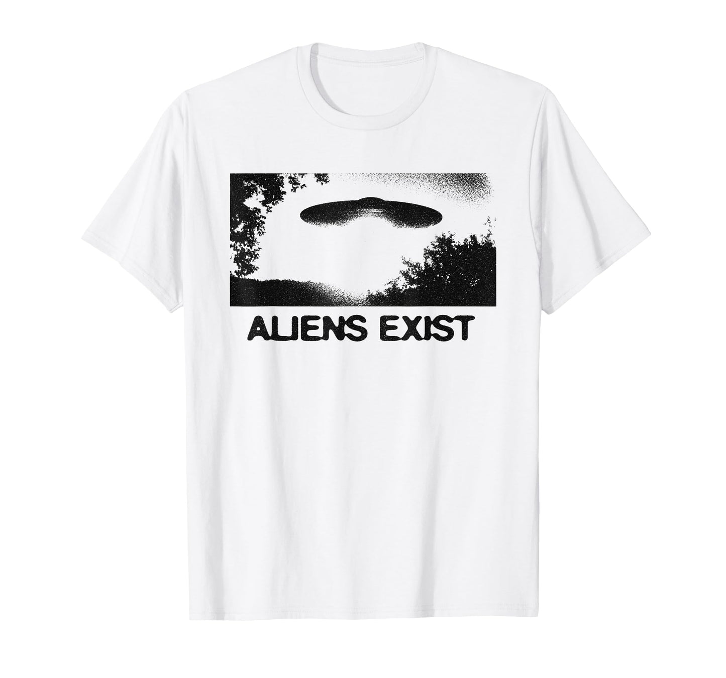 Aliens Exist UFO Sighting Retro Sci-Fi Graphic Tee T-Shirt