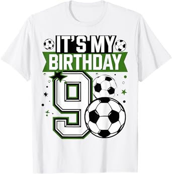 Birthday Boy Tees 9 Soccer Its My 9th Birthday Boys Soccer T-Shirt
