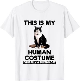 This Is My Human Costume Shirt Funny Tuxedo Cat Kitten Lover T-Shirt