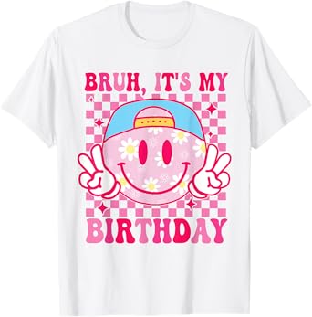 Groovy It's My Birthday Women Teens Girls Kids Bday Party T-Shirt