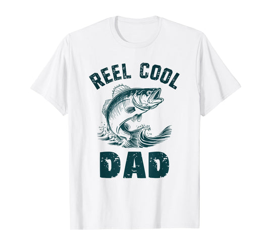 Reel Cool Dad Fishing Grandpa Vintage Style Daddy Father T-Shirt