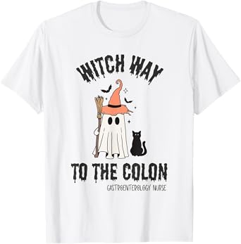 Endo Nurse Halloween Gastrointestinal Nurse Ghost Endoscopy T-Shirt