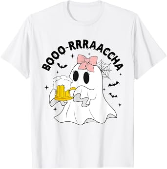 Boo-racha Funny Halloween Ghost Beer Design Borracha Funny T-Shirt