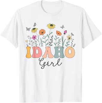 Idaho Girl Wildflower Groovy Idaho Lover T-Shirt