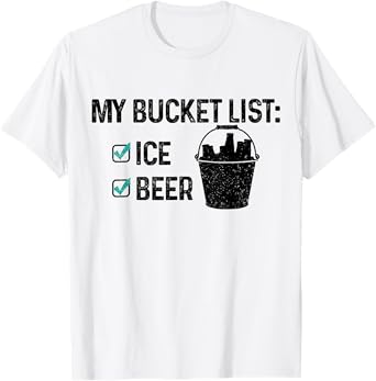 Bucket List Beer Ice Funny Party Beach Summer Drinking Gift T-Shirt