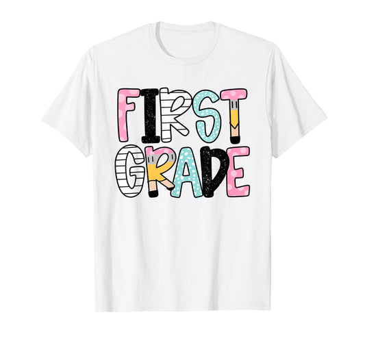 First Grade Retro Back To School Teacher First Day of School T-Shirt