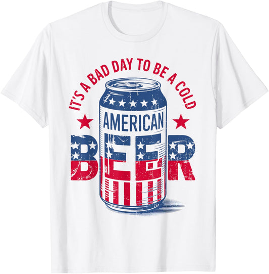 Funny 4th Of July Patriotic Drinking Beer For Men Women T-shirt