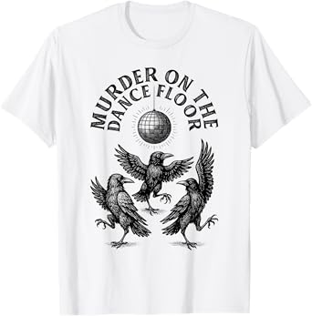 Retro Murder On The Dance Floor Funny Crow Dancing Disco T-Shirt