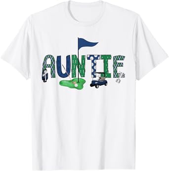 Auntie Of The Birthday Boy Hole in One Golf Sport Matching T-Shirt