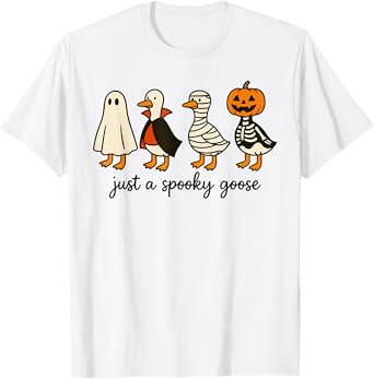 Just a Spooky Goose, Funny Goose in Halloween Costumes Kids T-Shirt