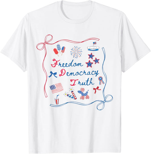 Patriotic Subtle Anti-trump Coquette Patriotic 4th Of July T-Shirt