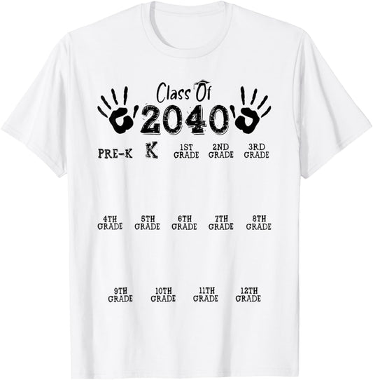 Class of 2040 Grow With Me Handprint Keepsake Tee by TeeBrew