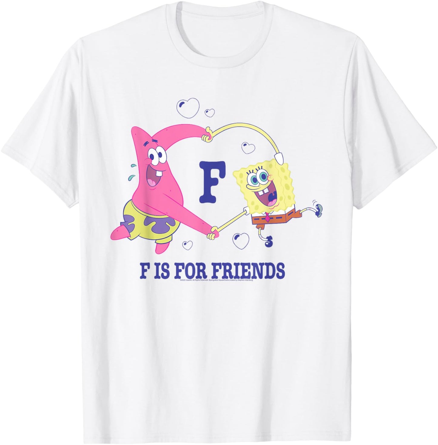 SpongeBob SquarePants F is for Friends Heart Cartoon T-Shirt