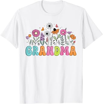 Groovy Wildflower Grandma Floral Grandma Mother's Day T-Shirt