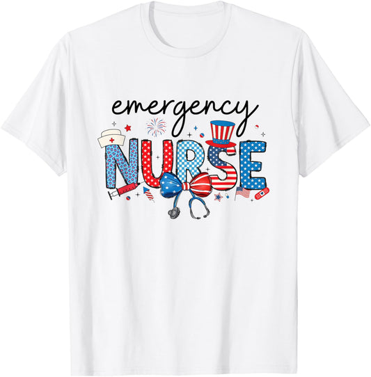 Emergency Department 4th Of July Usa Emergency Room Nurse T-shirt