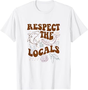 Respect The Locals Protect The Shark Save Our Oceans Retro T-Shirt