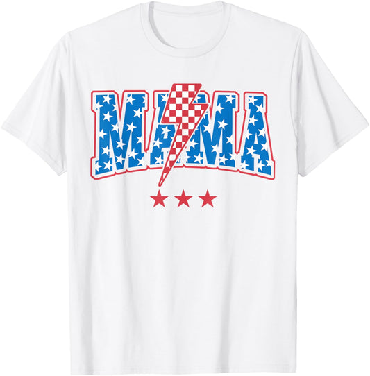 Retro Mama Dada Mini 4th Of July American Family Matching T-Shirt