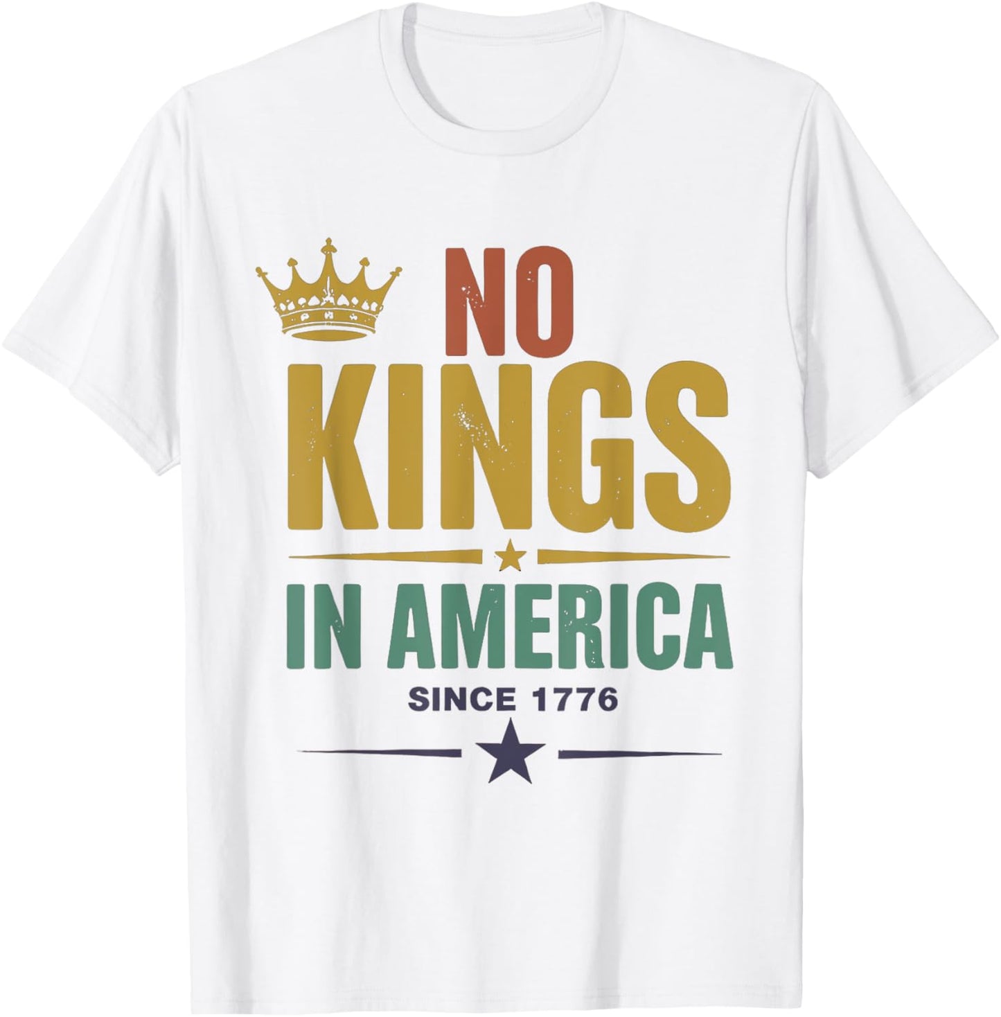 No Kings in America Since 1776 Vintage Patriotic Us No Kings T-Shirt