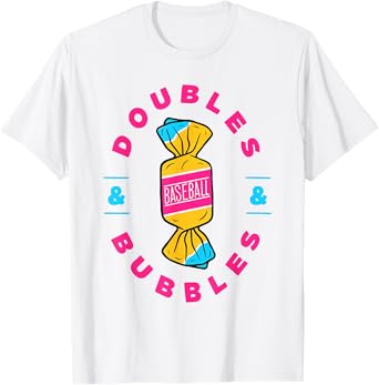 Doubles and Bubbles Ice Cream Drip Baseball Life T-Shirt