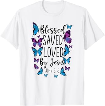 Christian Bible Verse Quote Butterfly John 3:16 T-Shirt